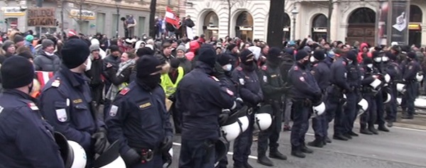 61. Największa demonstracja przeciwko Lockdown w Wiedniu
